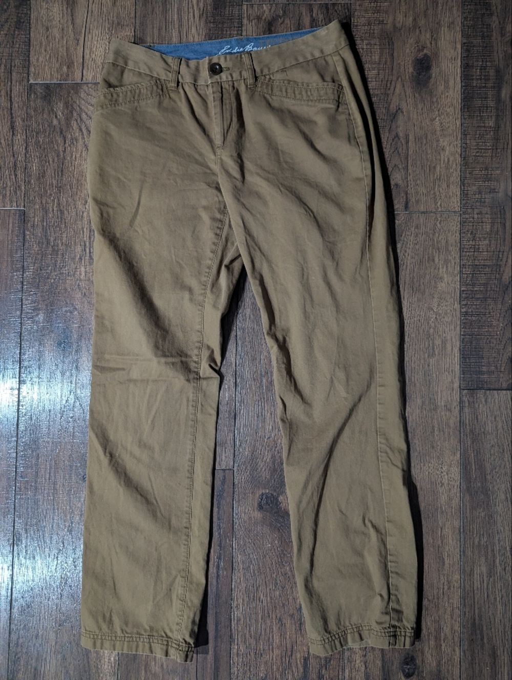 Eddie Bauer Legend Wash Women's Classic Tan Khaki Pants Size 10 Specially Dyed